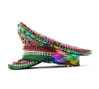 UncleS Jeweled Captain Hat Heavy Crystal Mardi Gras Surprise Girl Boys Bride For Carnivals Music Festival Fashion Statement