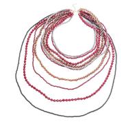 UncleS Multi Layer Handmade Beads Necklace Artistic Beaded Tassels Necklace Fashionable Holiday Clavicle Chain Accessories Colorful Beads Chain