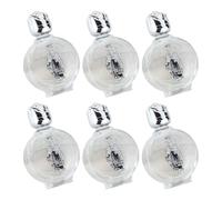 UncleS Pack Of 6 Crystals Glass Water Bottles 15ml Round Silver For Religious Ceremonies And Essential Oil Religious Decanters With Silver Finish