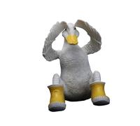 UncleS Resins Funny Duck With Rain Boot Figurine Garden Statue Cartoon Animal Ornament For Outdoor Balconies And Indoor Decors Resins Duck Figurine