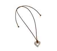 UncleS Simple Silver Color Necklace With Metal Pendant Stylish PU Leather Rope Collarbone Chain Fashionable Jewelry For Women Rope Chain Necklace