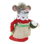 UncleS Small Wool Felted Christmas Decoration Needle Felt Mice Miniature Figurine Dolls Ornament For New Year Decors Gift Themed Party Decoration