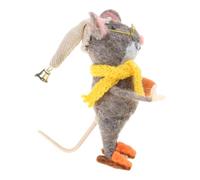 UncleS Small Wool Felted Christmas Decoration Needle Felt Mice Miniature Figurine Dolls Ornament For New Year Decors Gift Themed Party Decoration