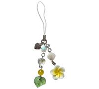 UncleS Unique Mobile Chain Heart Hanging Ornament Featuring Plumeria Fashion Mobile Strap Alloy Texture Suitable For Home Use Unique Hanging Charm