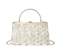UncleS Women's Purse Rose Decoration Evening Bag Elegant Handbag With Removable Chain Strap For Bridal Wedding Party Prom Wedding Party Clutch