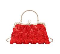 UncleS Women's Purse Rose Decoration Evening Bag Elegant Handbag With Removable Chain Strap For Bridal Wedding Party Prom Wedding Party Clutch
