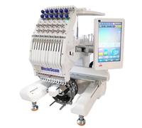 UncleSeam 15-Needle Compact Embroidery Machine,1200SPM, 10" Touchscreen, 8"x12" Area,For Flat, Hat, T-shirt etc. (15 Needle Machine Only)