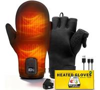 UNCN Heated Gloves for Men and Women, Winter Warm | 3000mAh Rechargeable Battery | Full & Half Hands Warmer for Cold Winter Work Arthritis Pain Relief (L)