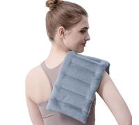 uncn Microwave Heat Pads with Strap 7x17'' Wheat Bag Microwavable Microwave Heat Pack for Back Neck Shoulder Moist Heat Weighted Bag, Light Blue, M-01