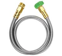 UNCO 3 Feet Heavy Duty Stainless Steel Short Garden Hose, Metal, Silver, Non Kink, Durable, Flexible, Lightweight, 1 Hose, Package Content: Hardware