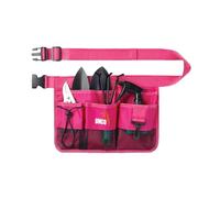 UNCO- Adjustable Gardening Belt, Pink, 7 Pockets, Wear, Cut and Water Resistant, Garden Tool Belt Pouch, Waist Apron with Pockets