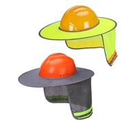 UNCO- Hard Hat Sun Shield, Full & Standard Brim Mesh Sunshade High Visibility Reflective, Hard Hat Sun Shade, Yellow and Gray Colored Hats