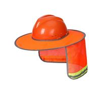 UNCO- Hard Hat Sun Shield, Orange Mesh Sunshade with High Visibility Reflective Strips, Full & Standard Brim Helmet Cover for Outdoor Safety & Sun Protection