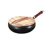 Uncoated Iron Pan, Hand Forged Pot with Heat Retention Function, Wrought Iron Frying Pan, Uncoated Frying Pans. Ironed Pans for Kitchen Various Culinary Styles (Black A)