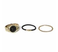 Uncommon Souls Gold Metal Strap Watch and Bracelet Set
