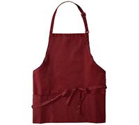 Uncommon Threads Men's Adjustable 3 Pocket Restaurant Bib Apron, Burgundy, One Size