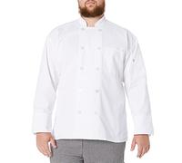 Uncommon Threads Unisex Classic Chef Coat Cook Jacket with 10 Buttons, White, XXXXXXL