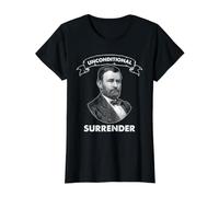 Unconditional Surrender Civil War General History Portrait Value Graphic T-Shirt, Women, Black, M