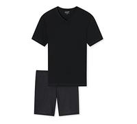 Uncover by Schiesser Herren Pyjama Kort Schlafanzug kurz, Schwarz, 54 EU