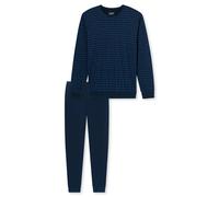 Uncover by Schiesser Men Pyjama Set 2-Piece Crew Neck, Black Navy Blue