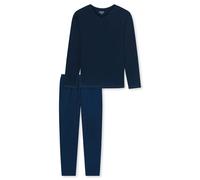 Uncover by Schiesser Men’s 2-Piece Pyjama Set Round Neck - Black/Dark Blue