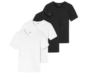 Uncover by Schiesser Men’s T-Shirt 4-Pack V-Neck - Black/White