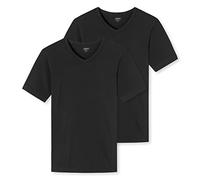 Uncover by Schiesser Men's 2 Pack Tank Top with Wider Shoulders V-Neck-Cotton Underwear, Black, L (Pack of 2)