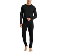Uncover by Schiesser Men's Schlafanzug Lang Pajamas Long, Schwarz, 48