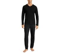 Uncover by Schiesser Men's Schlafanzug Lang Pajamas Long, Schwarz, 50
