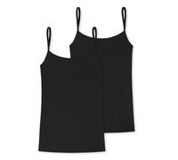 Uncover by Schiesser Women's Pack of 2 Undershirts Spaghetti top-Cotton Underwear, Black, M