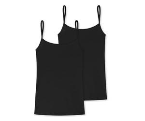 Uncover by Schiesser Women's 2 Pack Undershirt Spaghetti Top - Cotton, Black, M