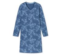 Uncover by Schiesser Women's Nightdress Sleepshirt V-Neck Long Sleeve 95 cm - Sleepwear, Atlantic Blue_182851, 16