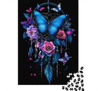 Uncover The Hidden Gems of Butterfly And Rose - Master This 1000 Piece Wooden Puzzle for A Fulfilling Family Activity - Great for Learning