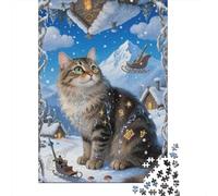 Uncover The Hidden Gems of Norwegian Forest Cat - Master This 1000 Piece Wooden Puzzle for A Fulfilling Family Activity - Great for Learning