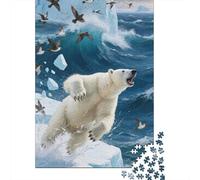 Uncover The Hidden Gems of Polar Bear - Master This 1000 Piece Wooden Puzzle for A Fulfilling Family Activity - Great for Learning