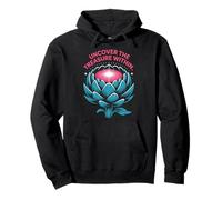 Uncover The Treasure Within Lotus Design - Radiant Bloom Pullover Hoodie