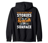 Uncovering Stories Beneath The Surface Metal Detecting Zip Hoodie