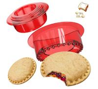 Uncrustables Sandwich Maker,5 Pcs Sandwich Cutter and Sealer, DIY Sandwich Cutters for Kids Lunch,for Making Sandwiches, Hamburgers, Pies, for Kids Lunch Box and Bento Box (Red)