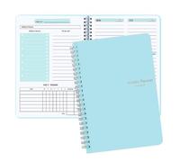 Undated A5 Weekly Planner Notebook - 52 Weeks Daily Appointment Planner With To-Do List and Habit Tracker for Daily Life, Work, Office Supplies (Blue)