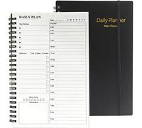 Undated Daily Planner, Hourly 152 Pages, To Do List Notebook, Time Management Manual and Planner with Flexible Cover, Elastic Closure, Inner Pocket, 5.6"x8.3" Black