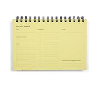 Undated Daily Planner Notebook - Spiral Bound, 60 Pages, 5.75 x 8.5" (A5 size), Yellow Cover
