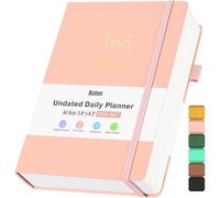 Undated Daily Planner with To Do List, 365 Days Planner for ADHD (A5, Pink)