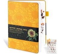 Undated Luxurious Weekly & Monthly Planner to Increase Productivity Hit Your Goals & Live Happier, Organizer Notebook Gratitude Journal - Time Management - Start Anytime, A5, Lasts 1 Year, Sunflower