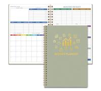 Undated Monthly Budget Planner & Organiser - 14-Month Money Management Notebook with Expense Tracker, Debt Planner & Bill Organiser for Effective Personal Finance (Green)