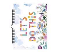 Undated Monthly Planner - Floral Motivational Notebook Self Discipline Diary | 12 Month English Planning Book Aesthetic Organiser for Daily Goals, Study, Housework
