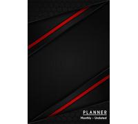 Undated Pocket Monthly Planner, 2 Page per Month, Monday to Sunday format: Cream Paper, 4" x 6" (10.16 x 15.24 cm) | Black Matte Finish - Soft Cover with Pages for Contacts, Password Logs and Notes