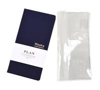 Undated Pocket Weekly Planner Schedule Organizer Agenda Year Month Week Plan A6 Notebooks (Blue with clear cover)