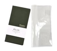 Undated Pocket Weekly Planner Schedule Organizer Agenda Year Month Week Plan A6 Notebooks (Green with clear cover)