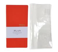 Undated Pocket Weekly Planner Schedule Organizer Agenda Year Month Week Plan A6 Notebooks (Orange with clear cover)