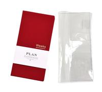 Undated Pocket Weekly Planner Schedule Organizer Agenda Year Month Week Plan A6 Notebooks (Red with clear cover)